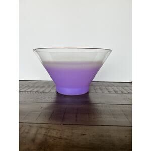 WEST VIRGINIA BLENDO GLASS FROSTED PURPLE SALAD SERVING PUNCH BOWL